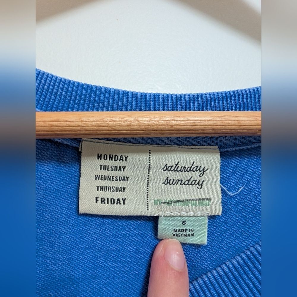 Anthropologie Saturday Sunday Casual Blue Midi Dress - Picture 4 of 6